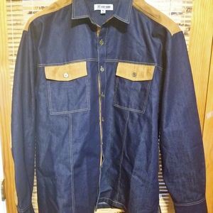 Stacy Adam's Denim Suede Shirt
